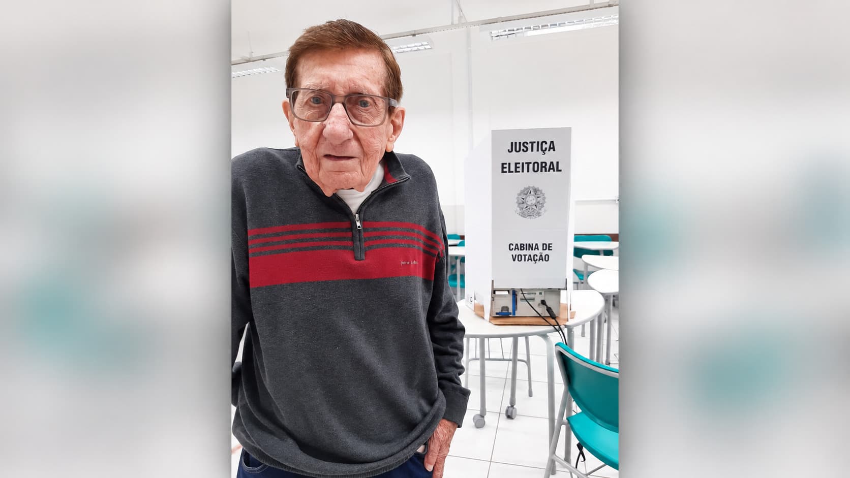 Aos 92 anos, eleitor faz questão de votar em Jaraguá do Sul