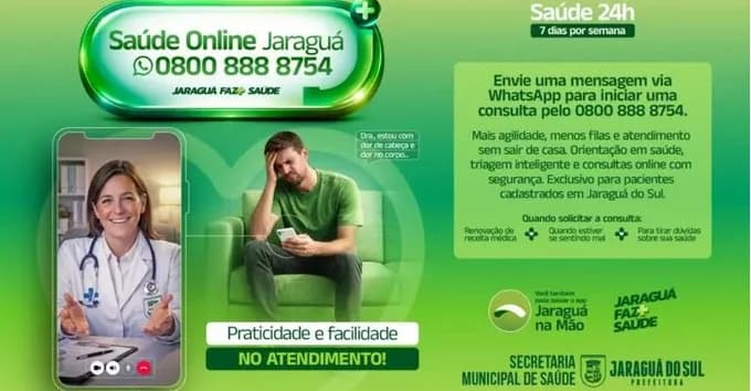 Saúde Online: Jaraguá do Sul celebra 5.700 teleconsultas e amplia acesso à saúde